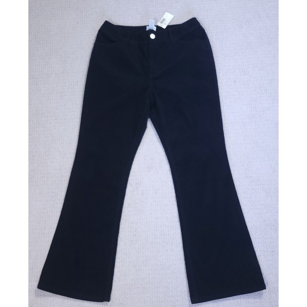 Chicos Stacey Corduroy Pants Black Size 1.5 10 Medium SHORT Stretch VINTAGE NEW